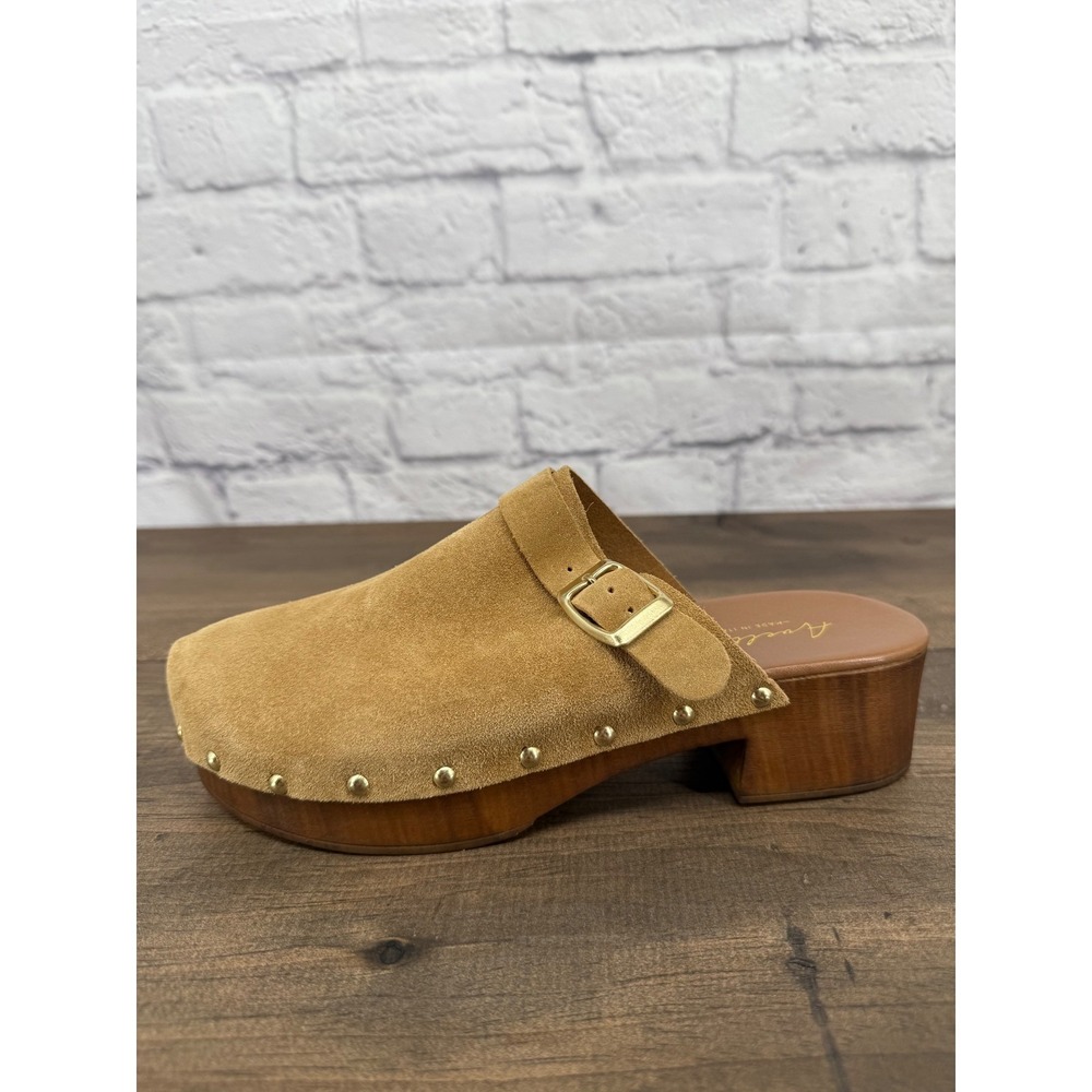 Anellini Suede Clogs Studded Wood Heel Mule Boho Retro Cottagecore EU 38/ US 7.5 - Picture 8 of 12